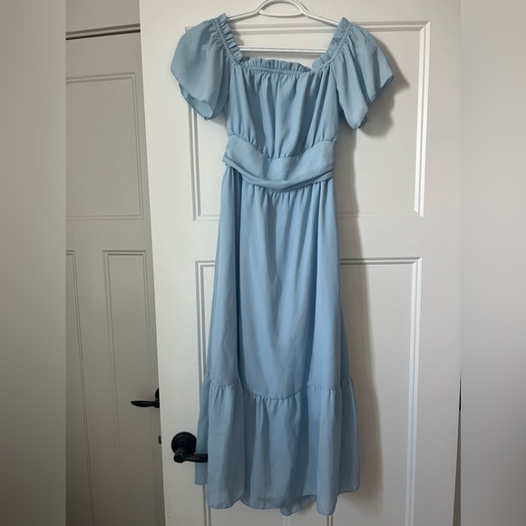 LIGHT BLUE WEDDING GUEST DRESS - Picture 4 of 5